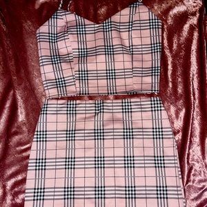 New w/o tag Best In Sass Plaid Crop Top/Mini skirt